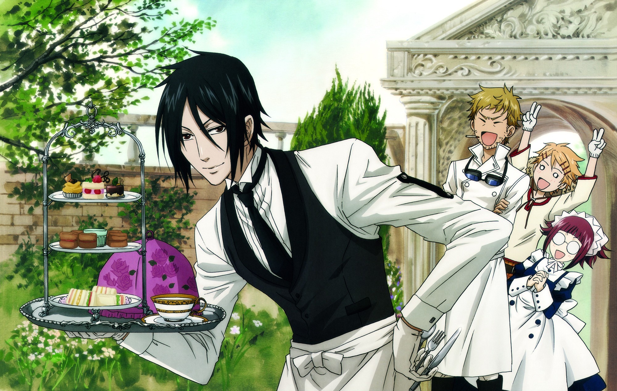 bard, finnian, kuroshitsuji, meirin, sebastian_michaelis
