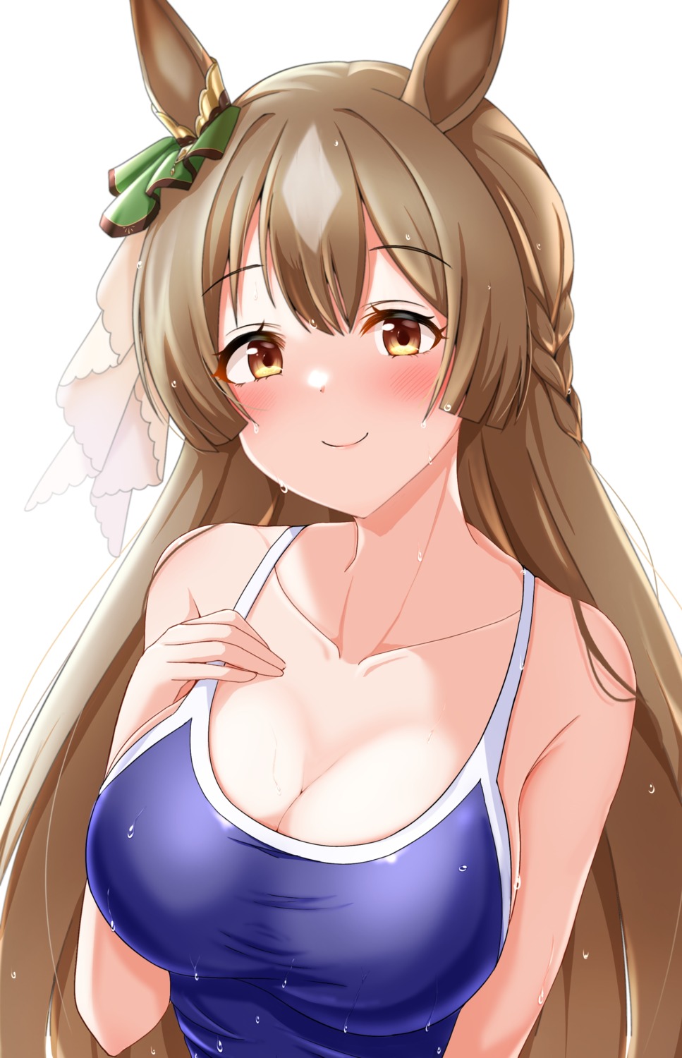 animal_ears, cleavage, raindrop746079, satono_diamond_(umamusume), swimsuits, uma_musume_pretty_derby