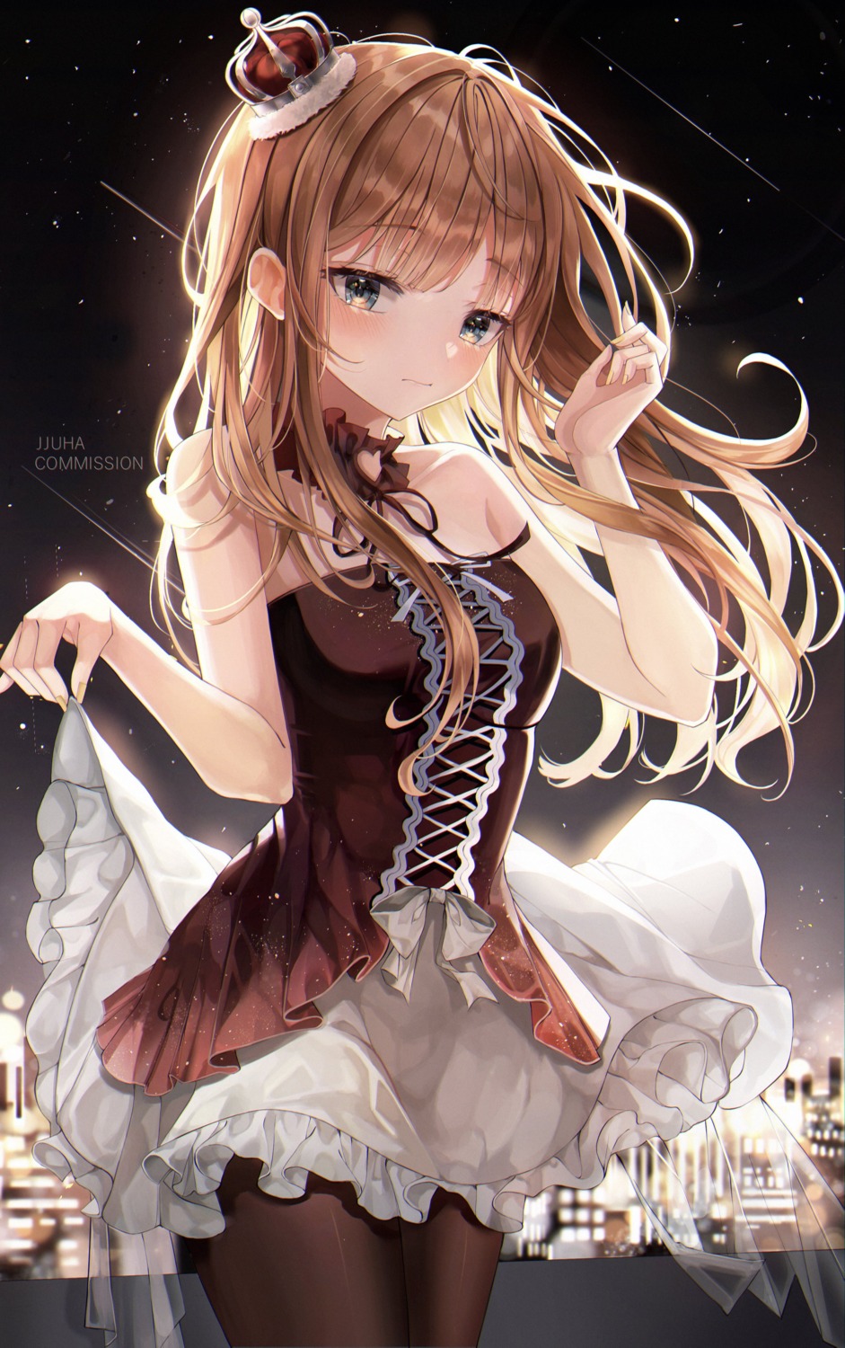 dress, gothic_lolita, jjuha6, lolita_fashion, pantyhose, skirt_lift
