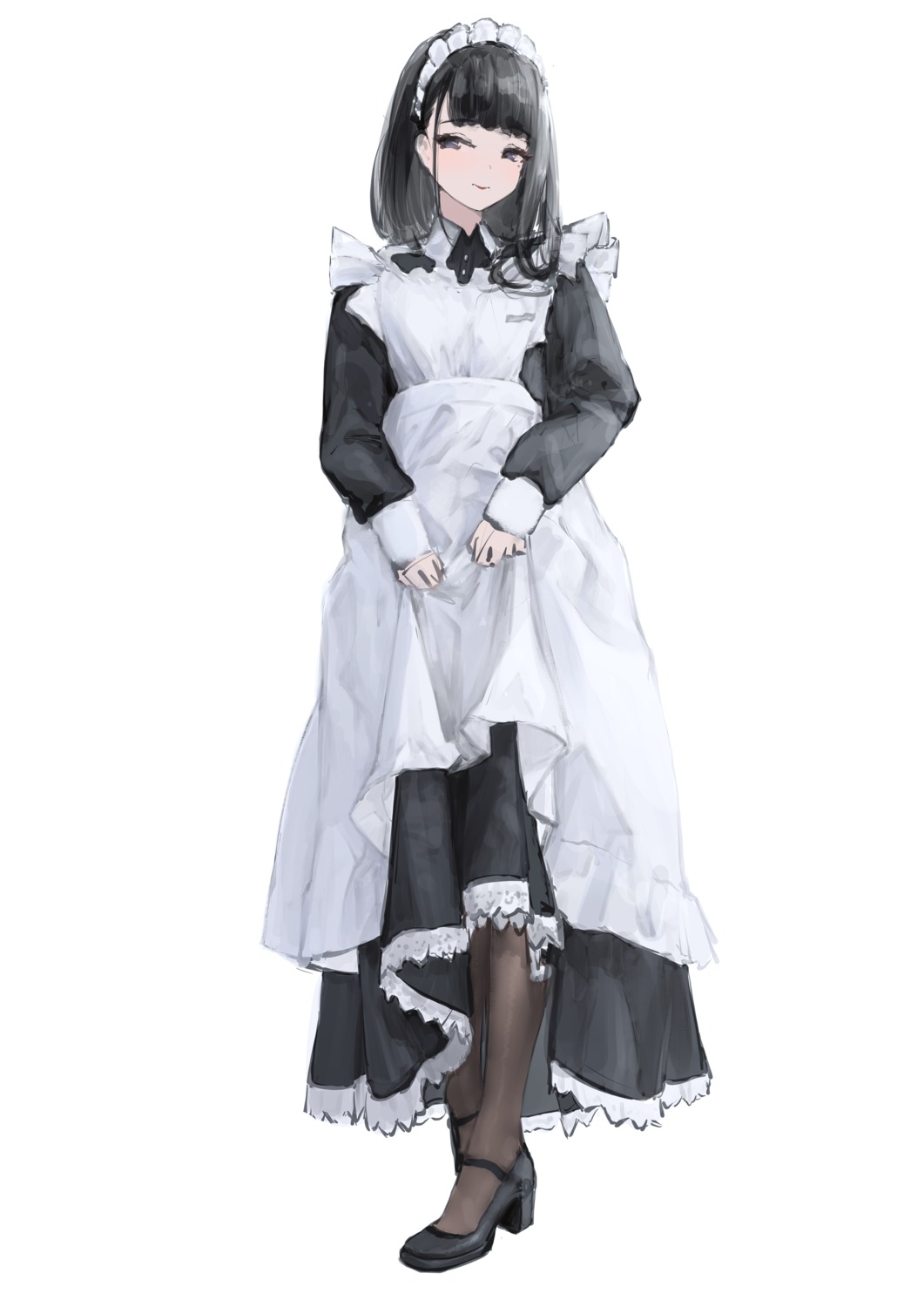 heels, kioroshin, maid, pantyhose, skirt_lift