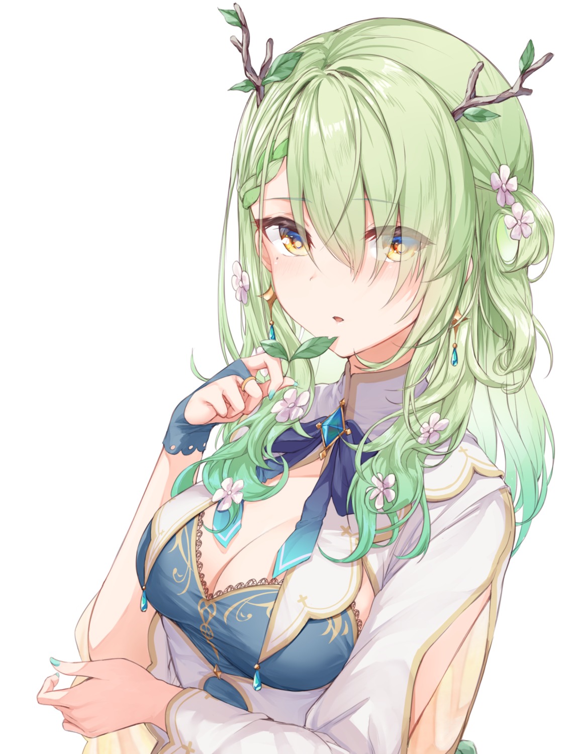 ceres_fauna, cleavage, hololive, hololive_english, horns, shiunnkaku