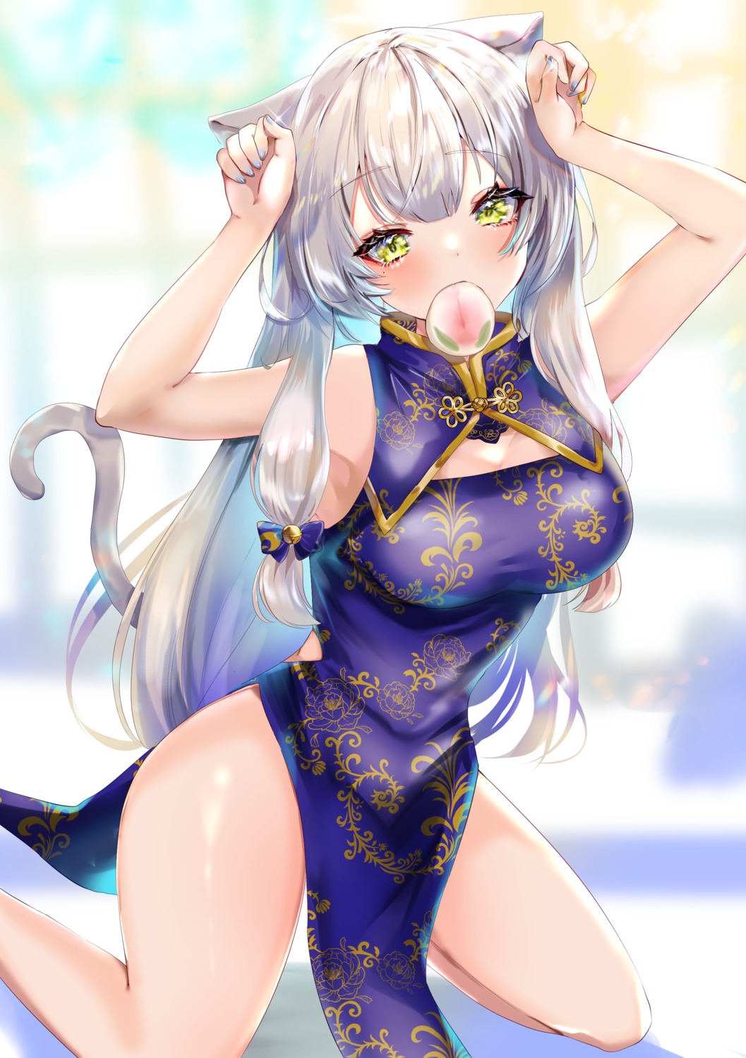 animal_ears, chinadress, momongapoketto, nekomimi, tail