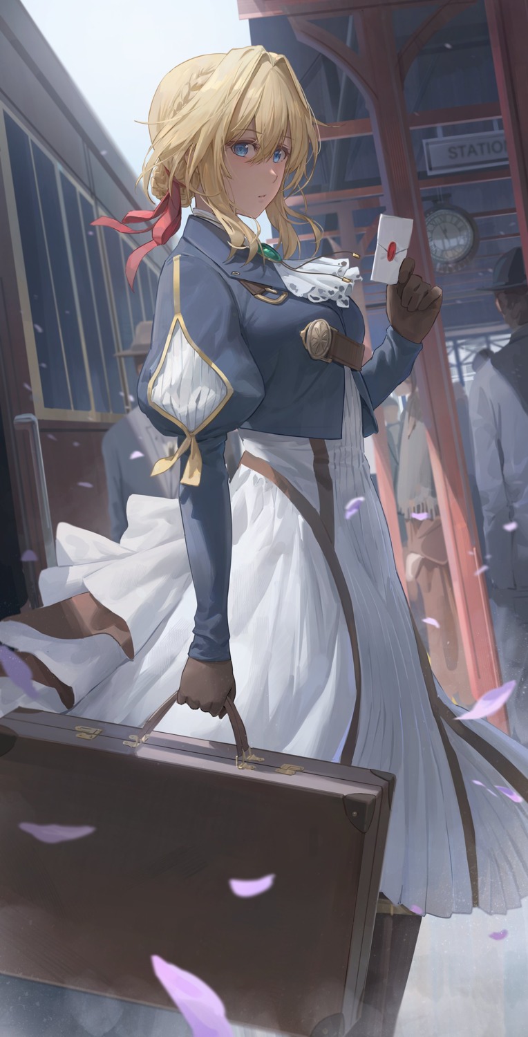 dress, free_style_(yohan1754), skirt_lift, violet_evergarden, violet_evergarden_(character)