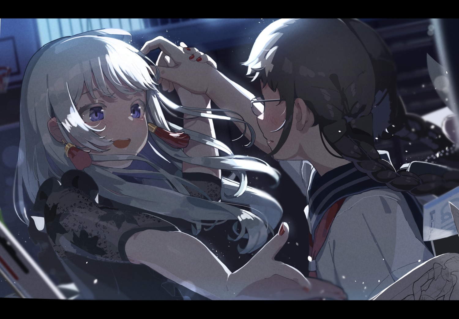 megane, seifuku, tatedano_kabae, yuri