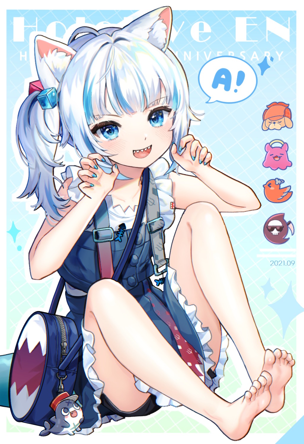 animal_ears, feet, gawr_gura, hololive, hololive_english, lerome, nekomimi, skirt_lift