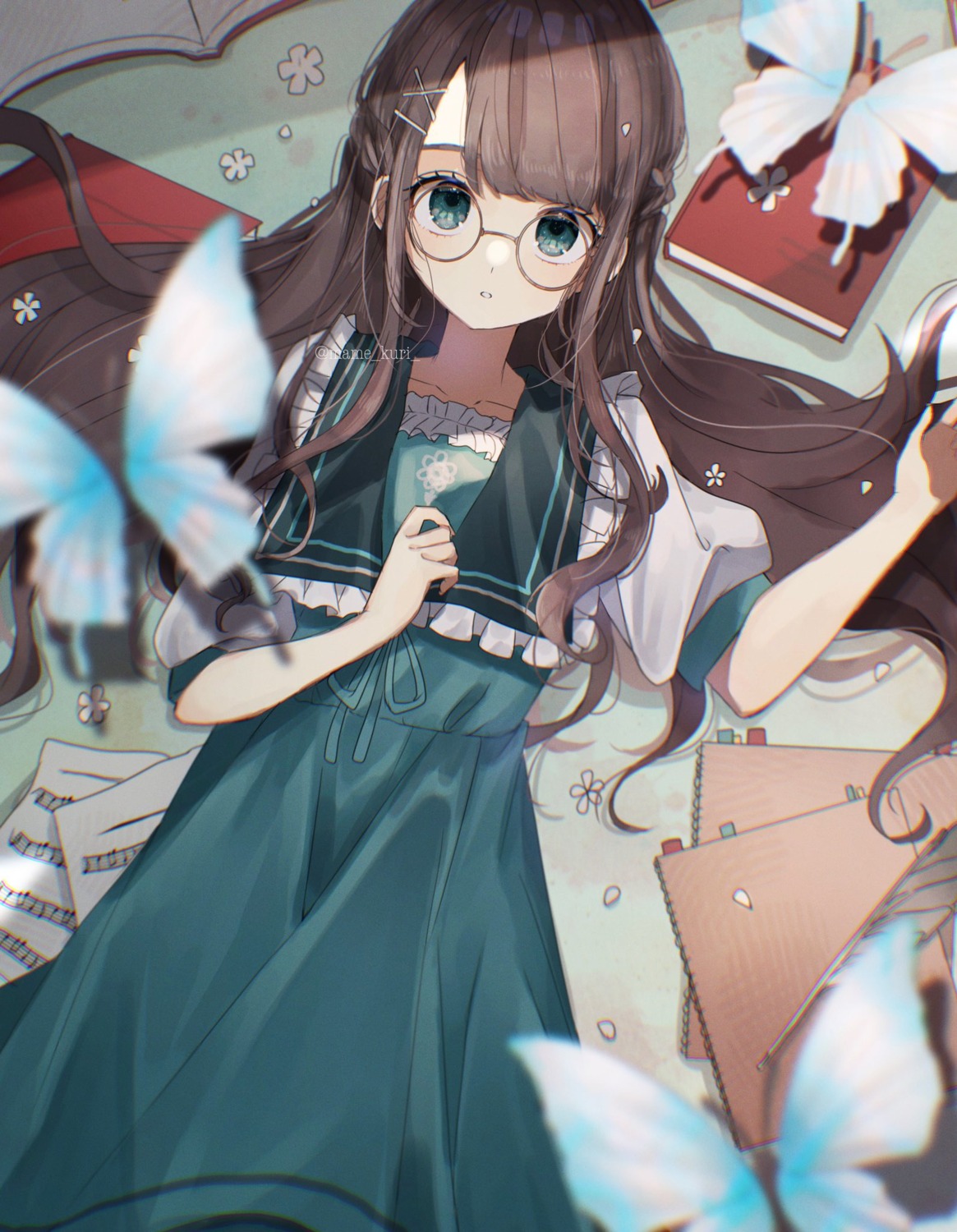 dress, mame_kuri, megane
