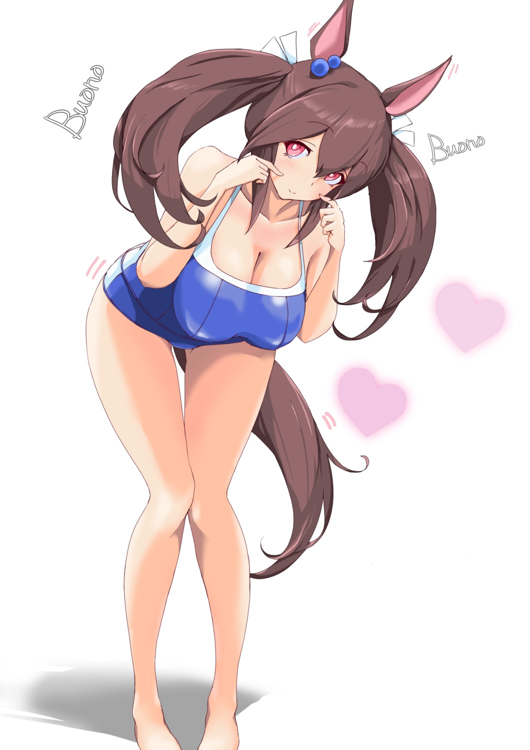 animal_ears, hishi_akebono_(umamusume), p.i.t.d, school_swimsuit, swimsuits, tail, uma_musume_pretty_derby