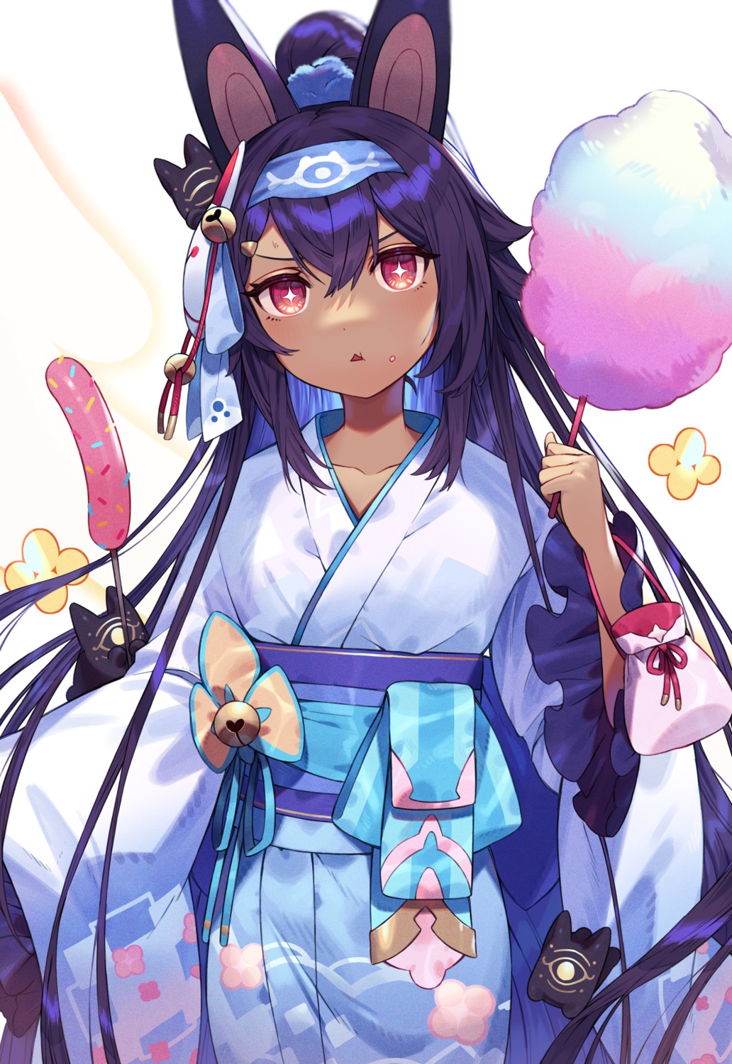 animal_ears, bunny_ears, japanese_clothes, neftim, shibainu, world_flipper, yukata