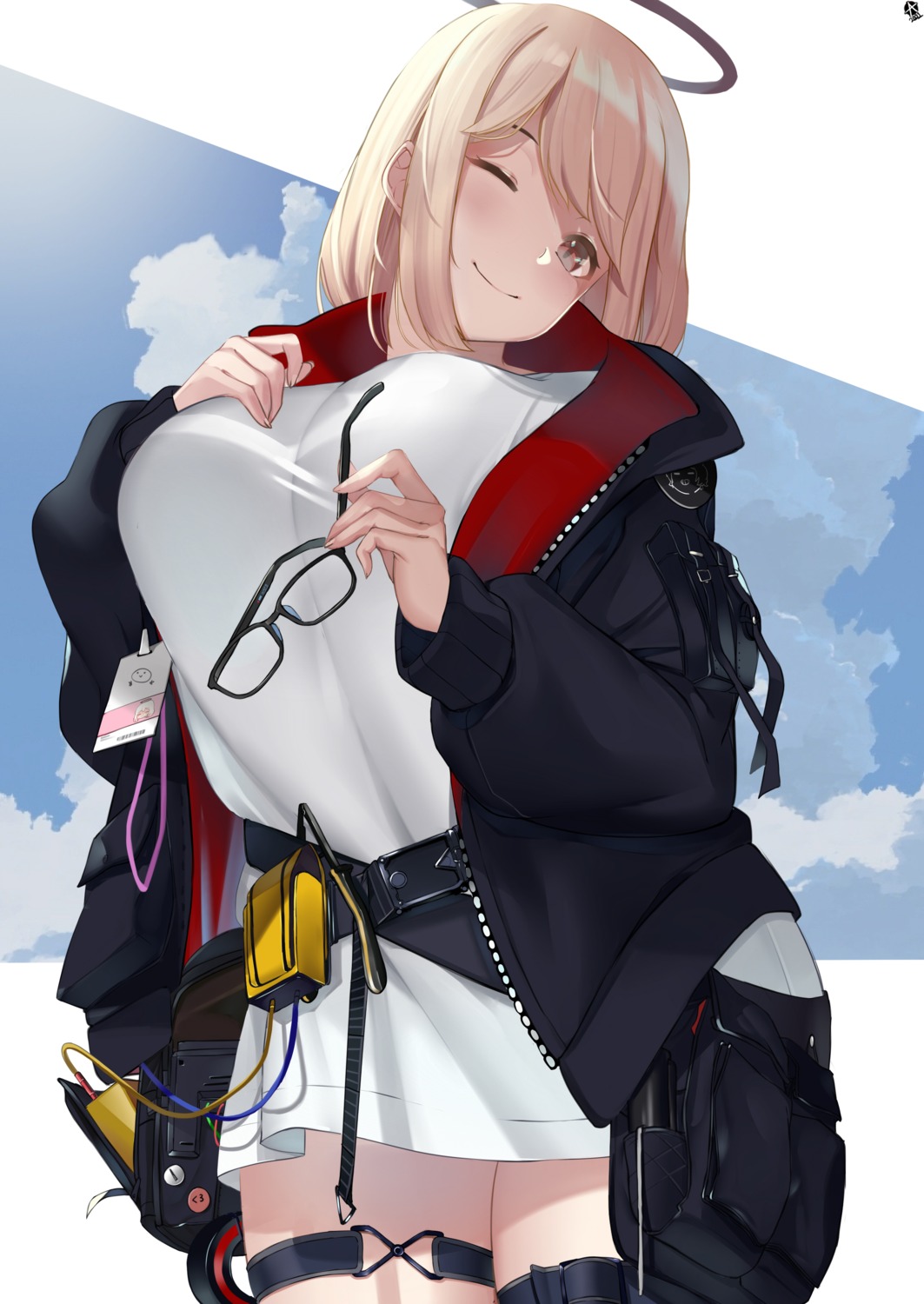 angel, arknights, closure_(arknights), cosplay, garter, megane, w4pz