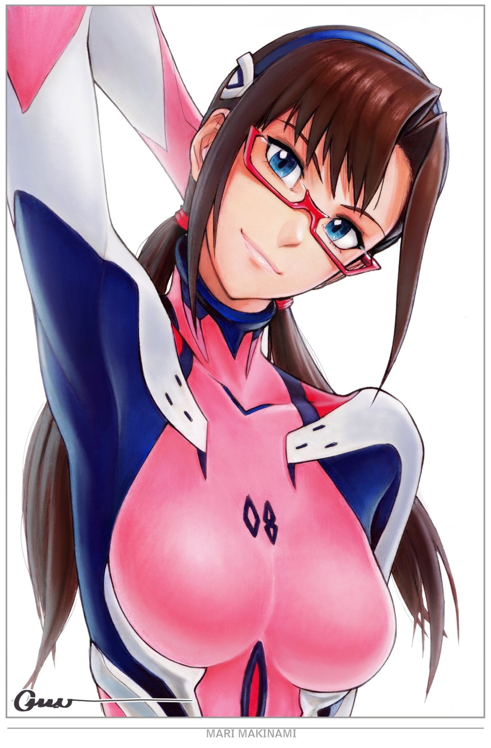 bodysuit, makinami_mari_illustrious, megane, neon_genesis_evangelion, omar_dogan