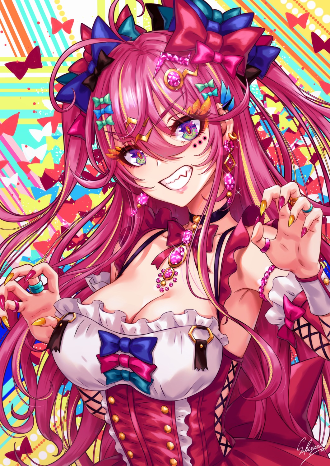 cleavage, dress, no_bra, sakiyamama