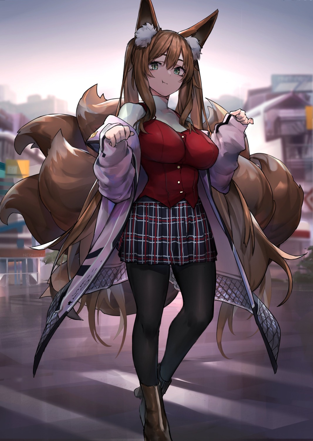 animal_ears, kitsune, neonbeat, pantyhose, plushmallow, tail