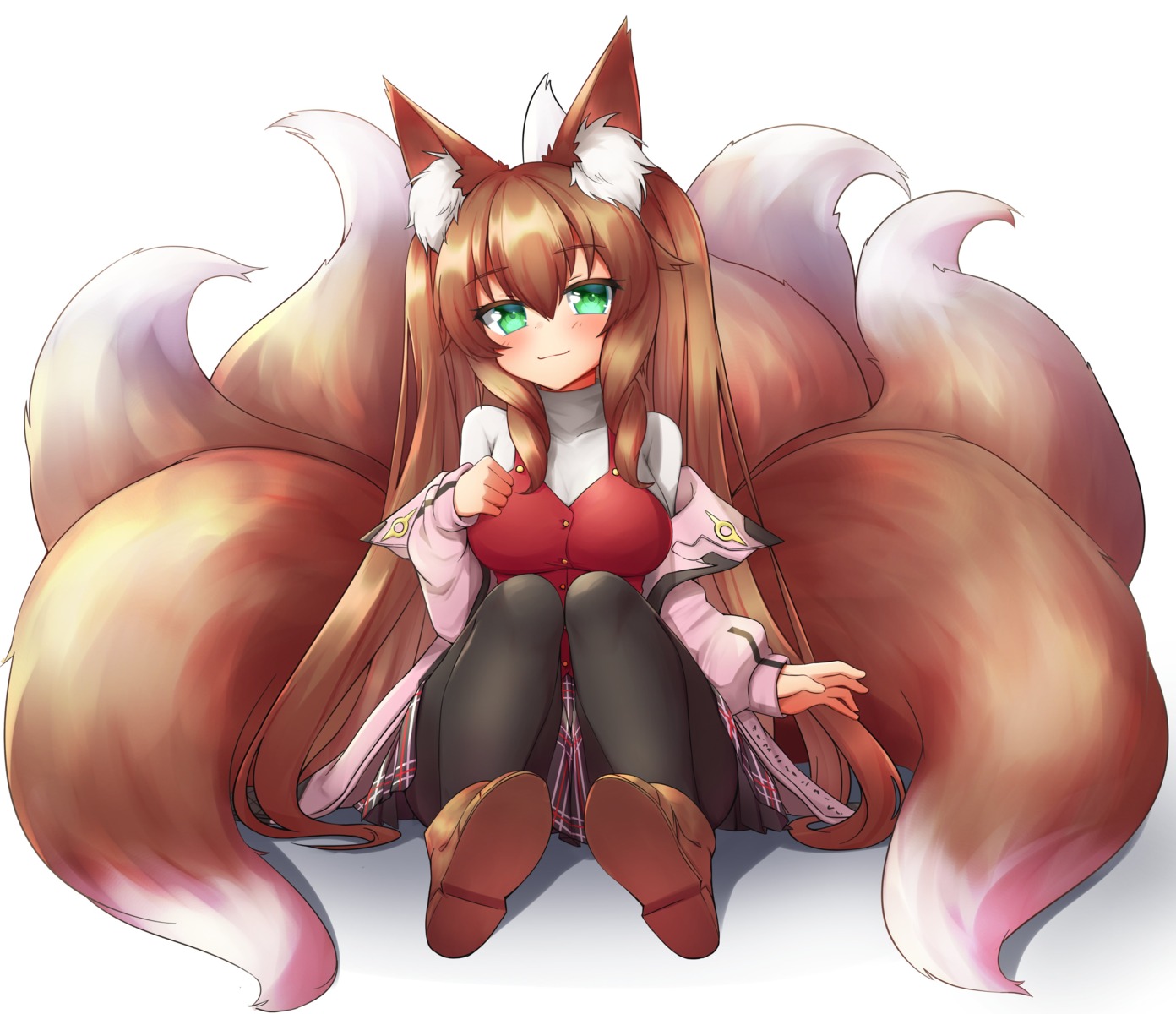 animal_ears, kitsune, klaius, pantyhose, plushmallow, tail