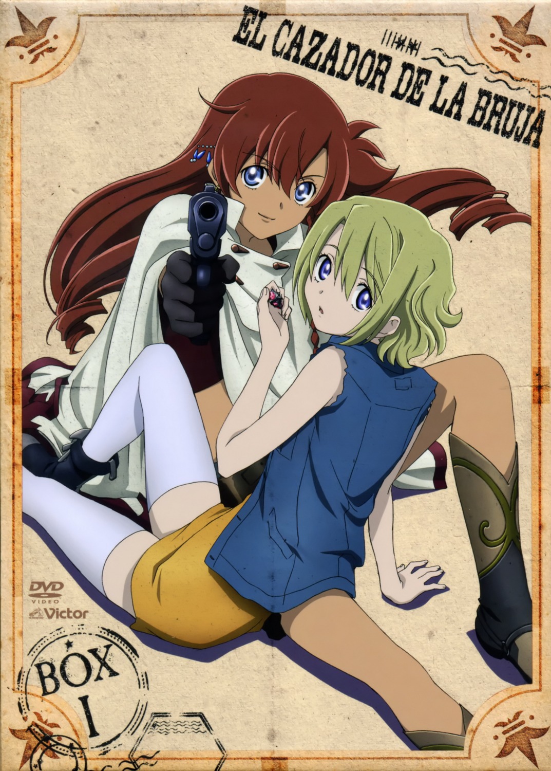 disc_cover, dress, el_cazador_de_la_bruja, ellis, gun, nadie, thighhighs, torn_clothes