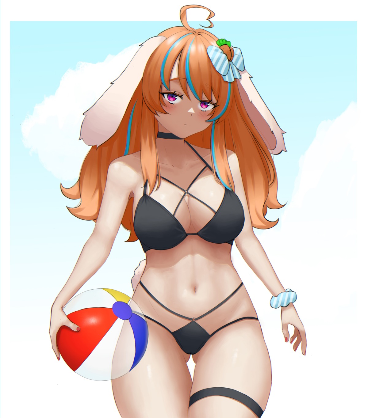 animal_ears, bikini, bunny_ears, garter, kershokart, swimsuits, tail