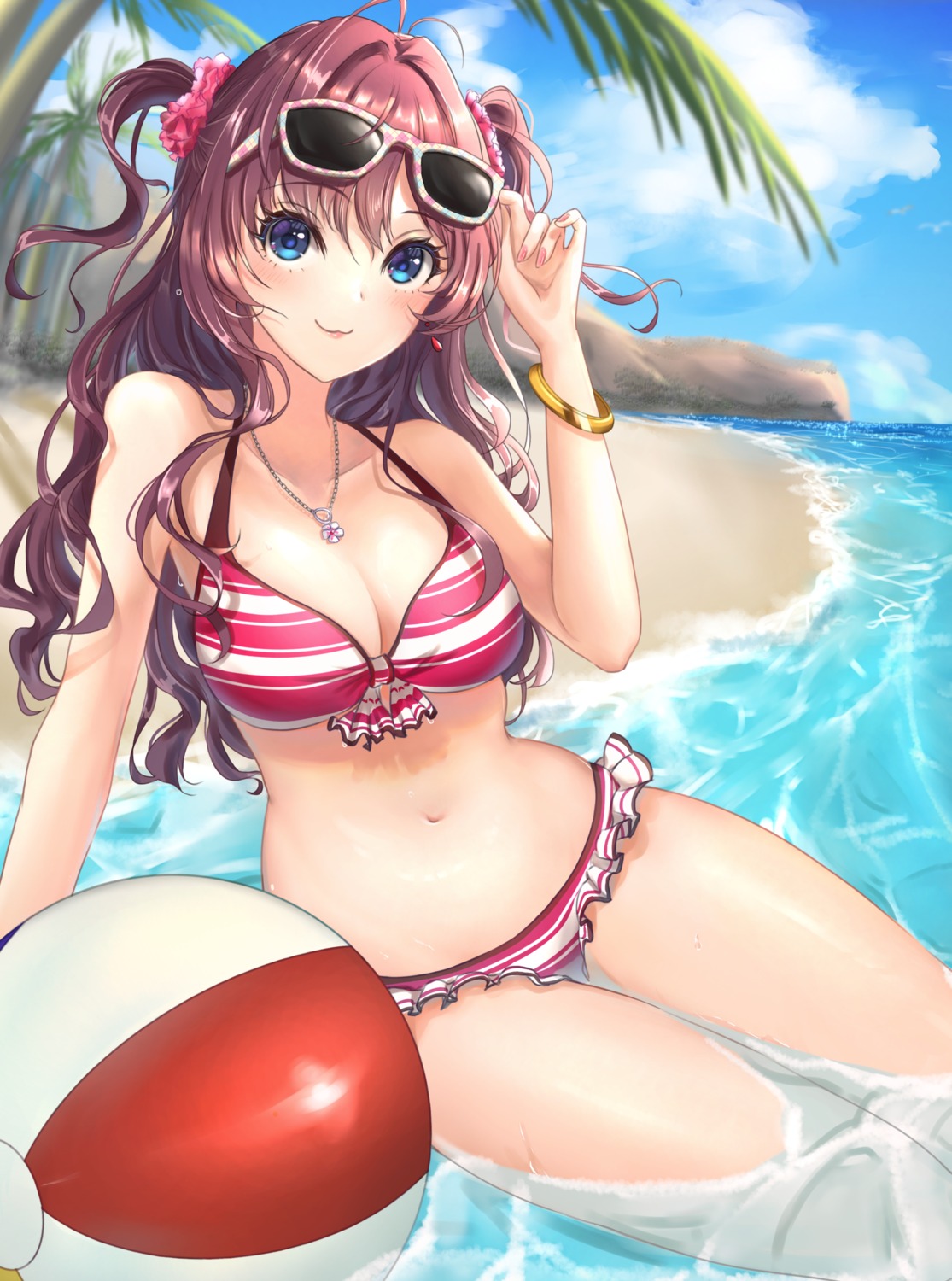 bikini, ichinose_shiki, megane, nyome991, swimsuits, the_idolm@ster, the_idolm@ster_cinderella_girls, wet