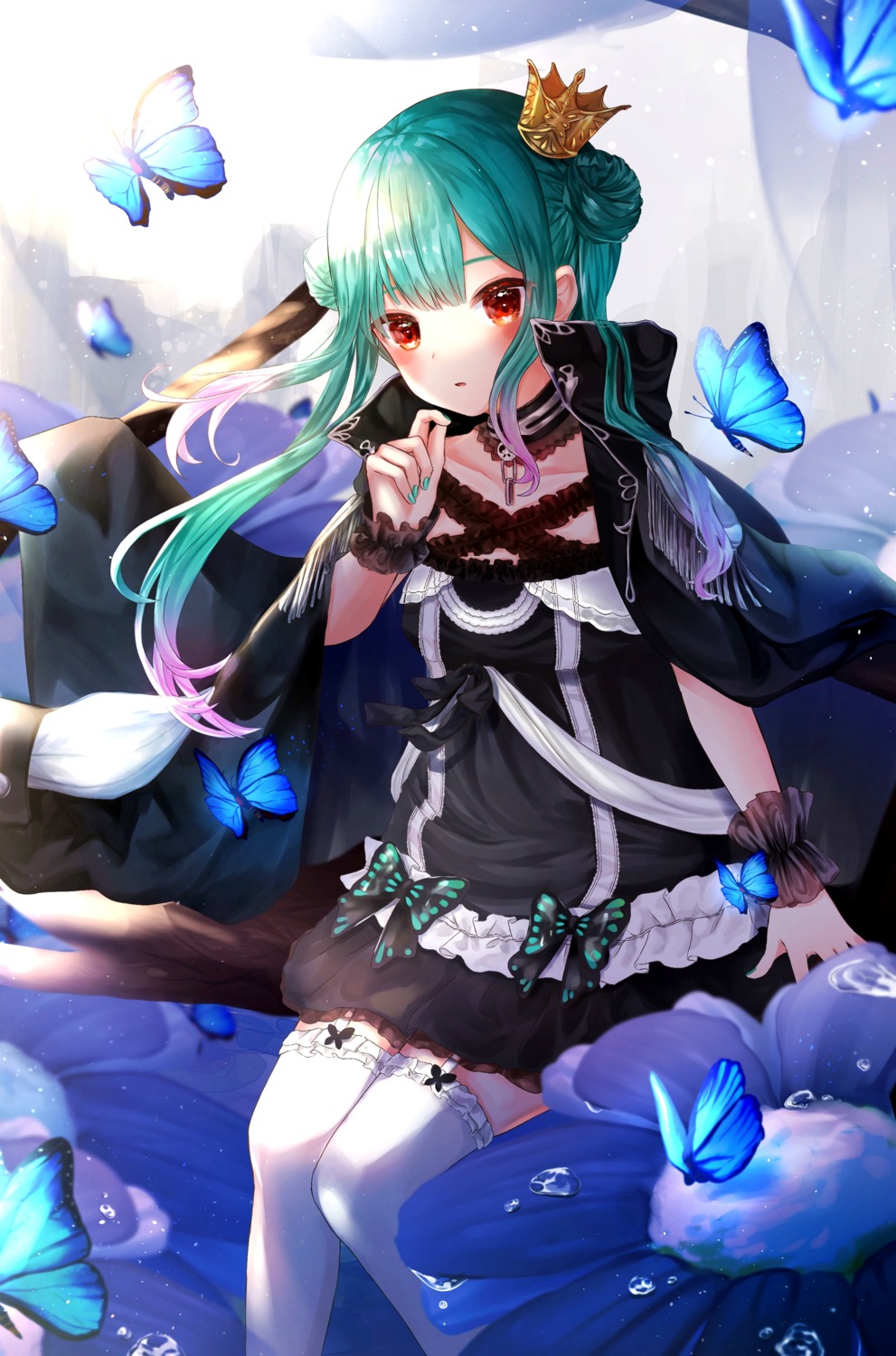 dress, gothic_lolita, hololive, lolita_fashion, shinakou, stockings, thighhighs, uruha_rushia