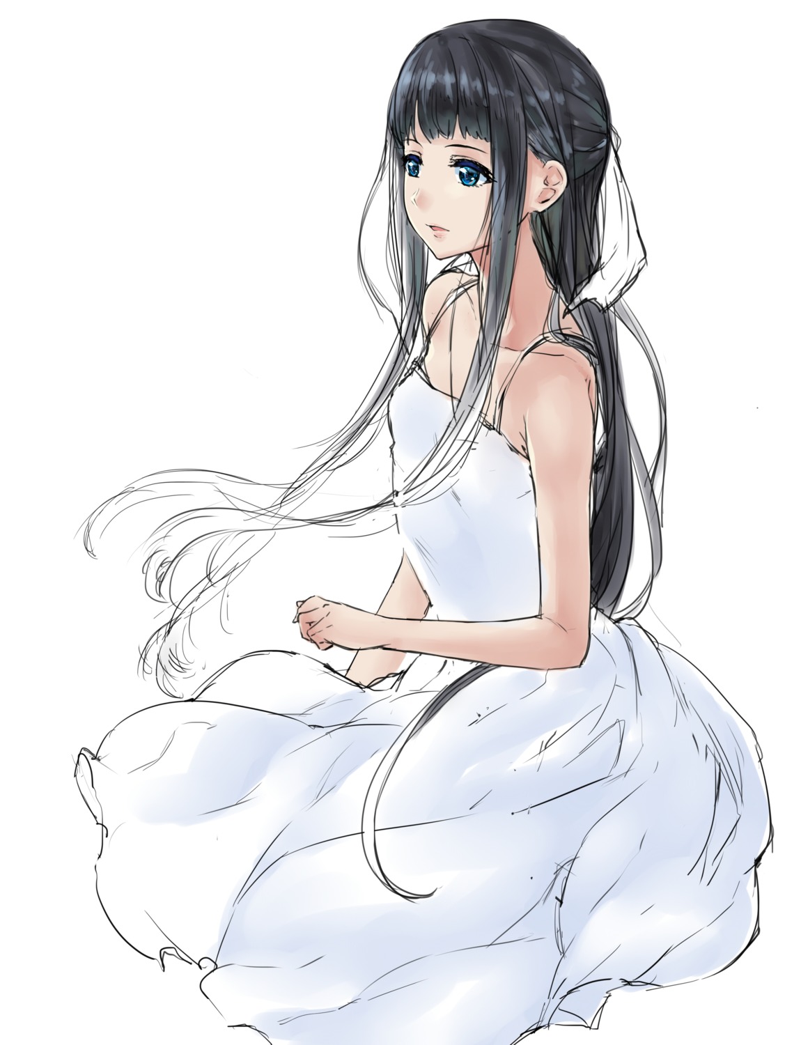 dress, hai_ookami, sketch, skirt_lift, summer_dress