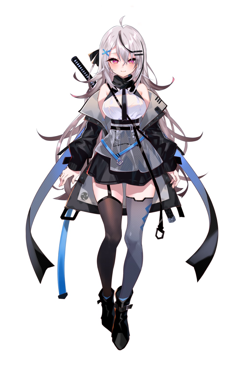 arutera, dress, shusui_rei, stockings, sword, thighhighs