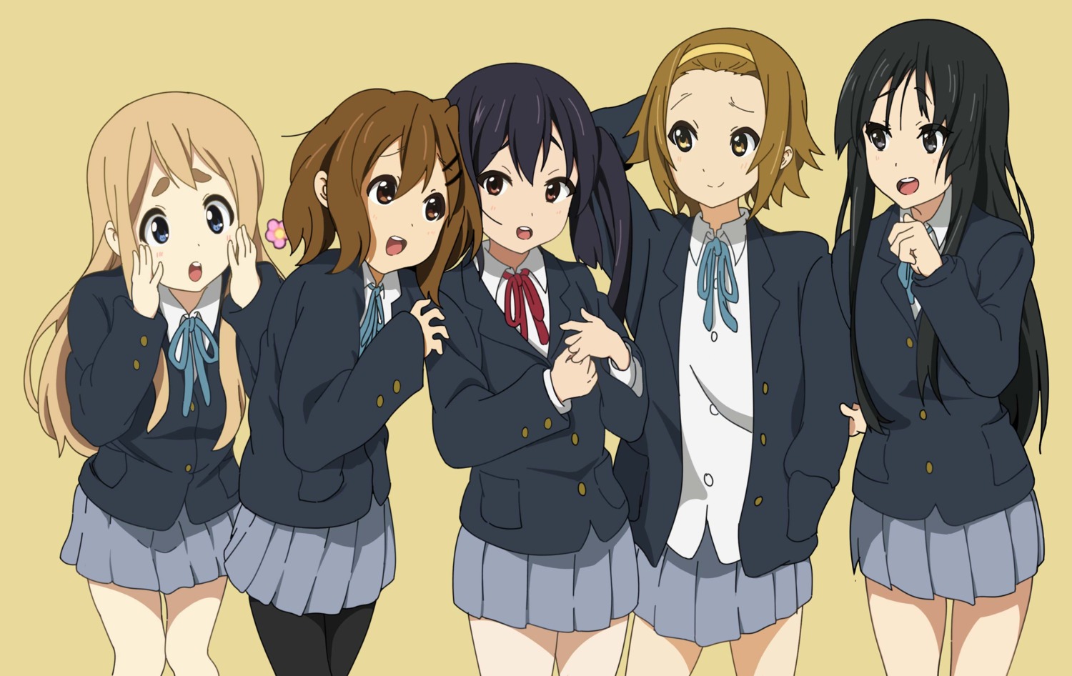 akiyama_mio, hirasawa_yui, hoshi_hara75, k-on!, kotobuki_tsumugi, nakano_azusa, pantyhose, seifuku, tainaka_ritsu