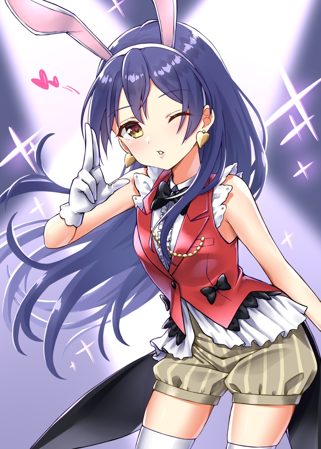animal_ears, bunny_ears, love_live!, love_live!_(series), sonoda_umi, takochan77, thighhighs