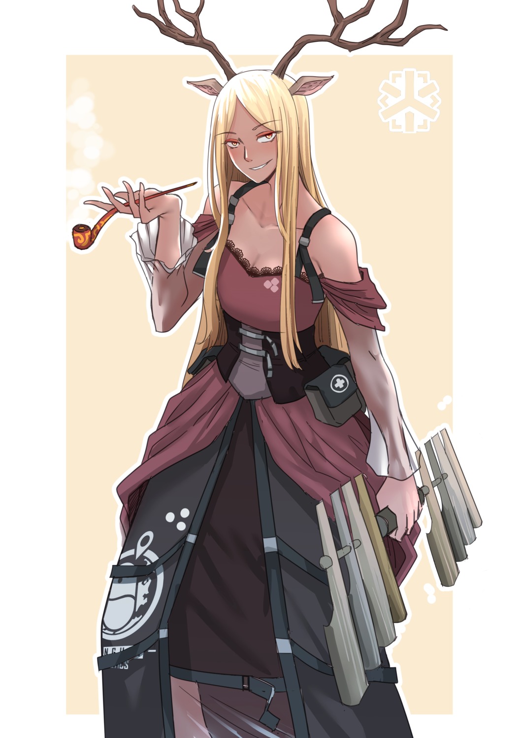 animal_ears, arknights, horns, mistimagi, see_through