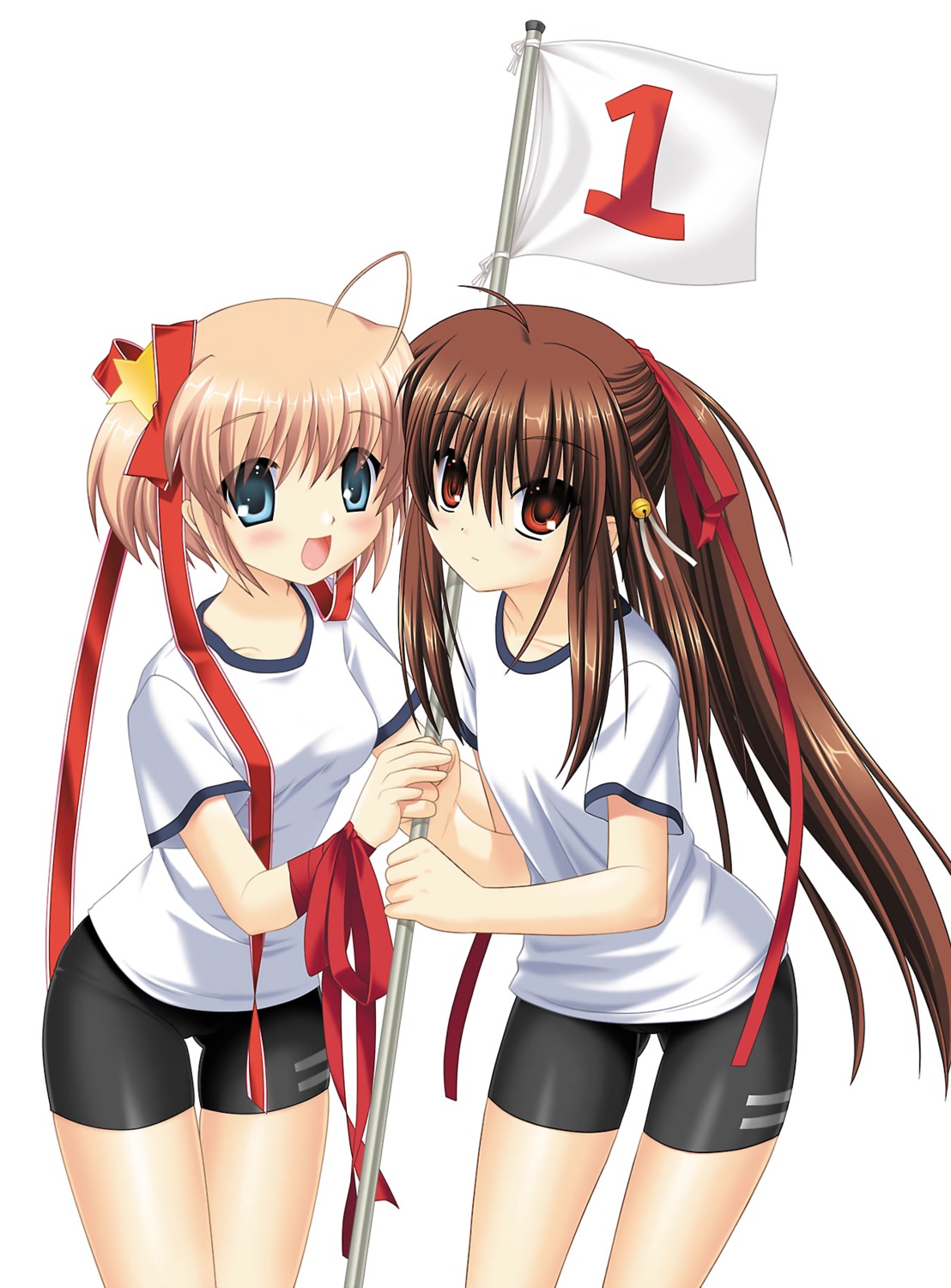 bike_shorts, gym_uniform, hinoue_itaru, kamikita_komari, key, little_busters!, na-ga, natsume_rin