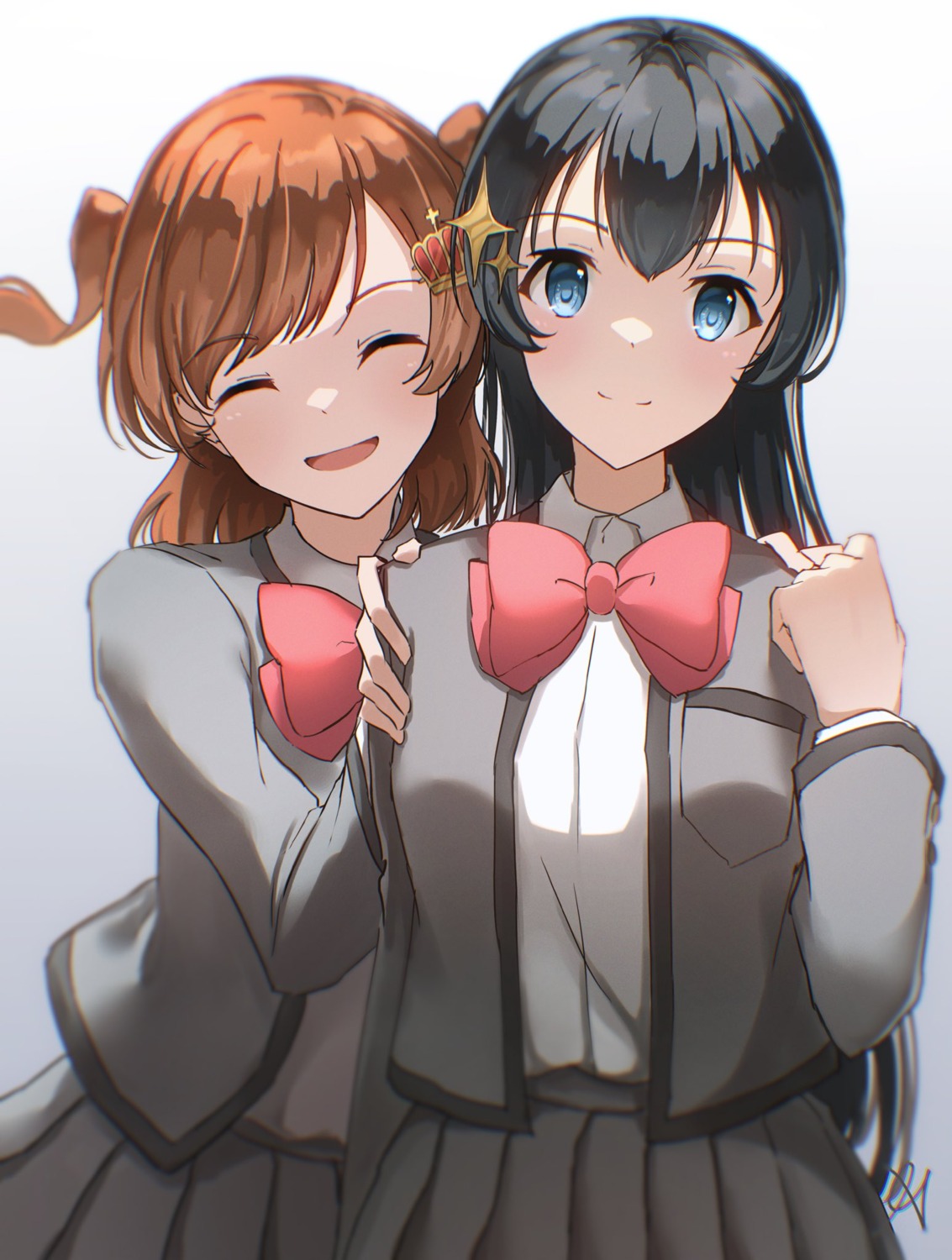 aijou_karen, aoi_hane, kagura_hikari, seifuku, shoujo_kageki_revue_starlight