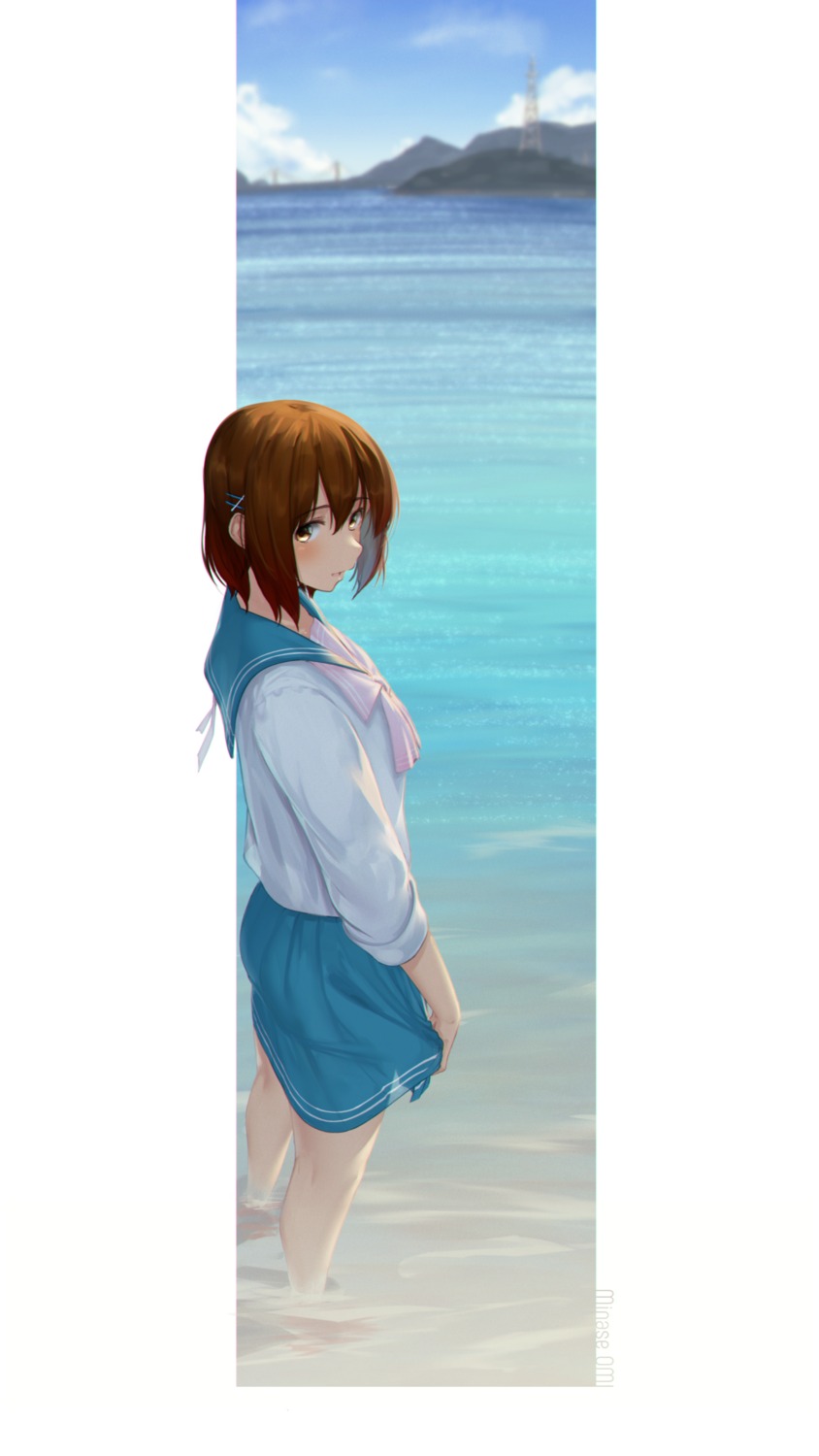orange_(artist), seifuku, wet