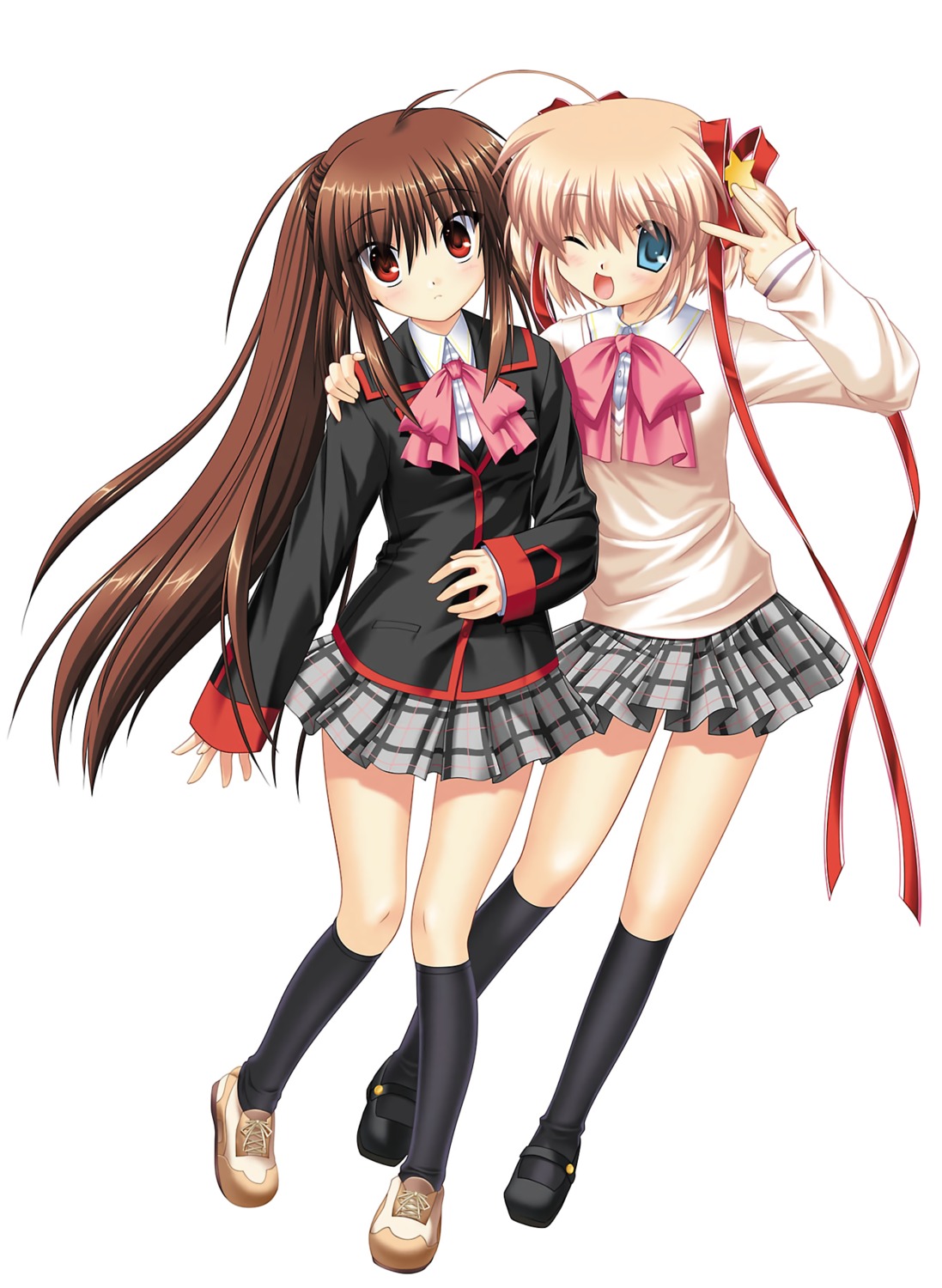 hinoue_itaru, kamikita_komari, key, little_busters!, na-ga, natsume_rin, seifuku, sweater