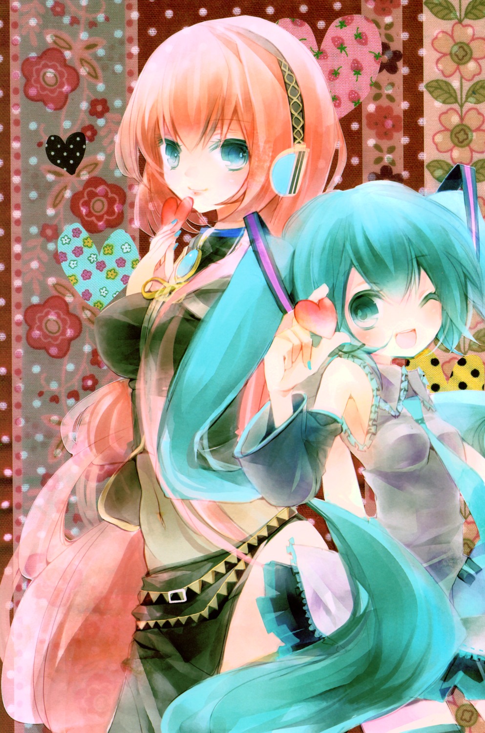 fixme, hatsune_miku, megurine_luka, shimeko, stitchme, vocaloid