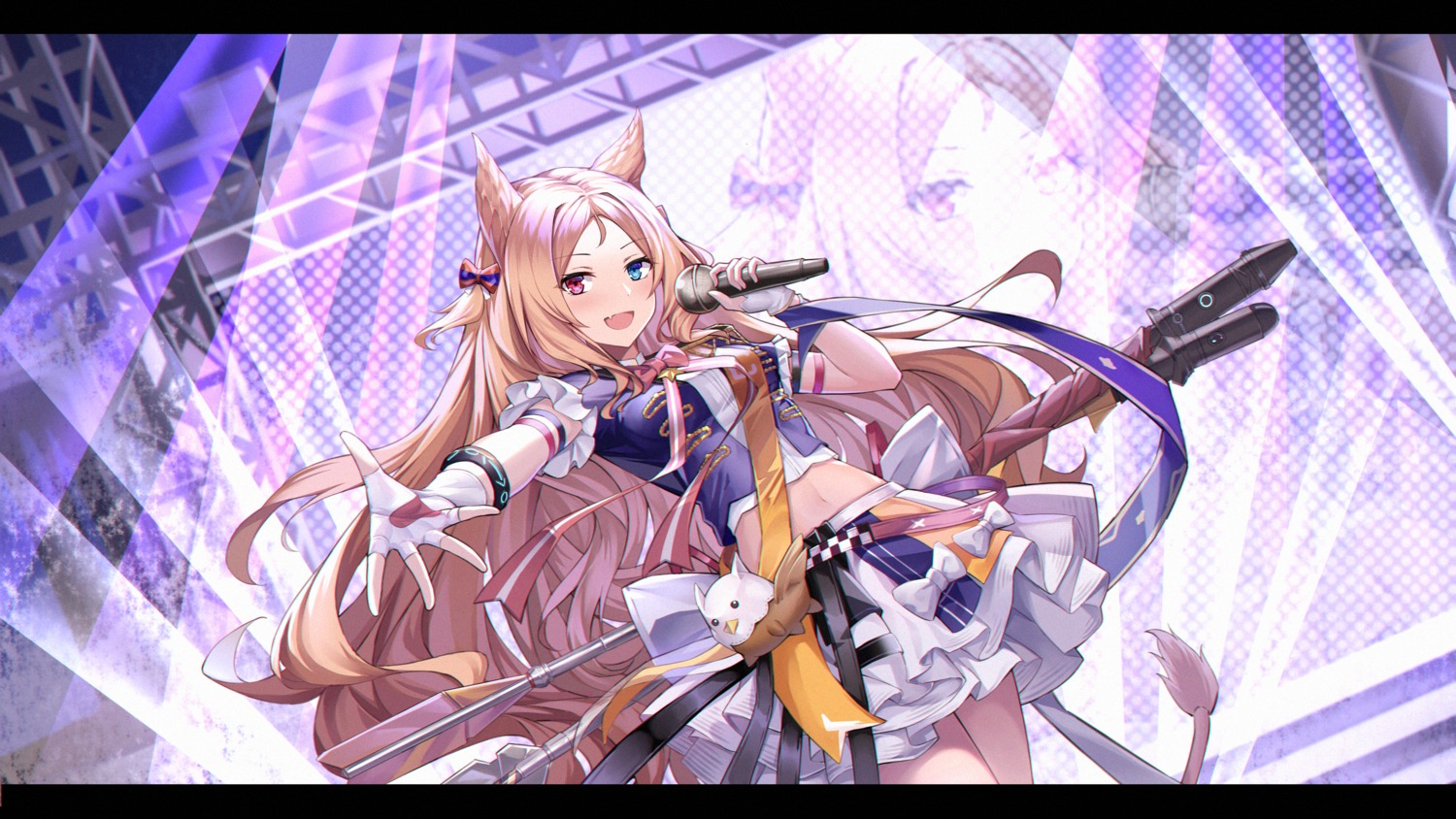 animal_ears, archetto_(arknights), arknights, heterochromia, shaoxiao, tail, weapon