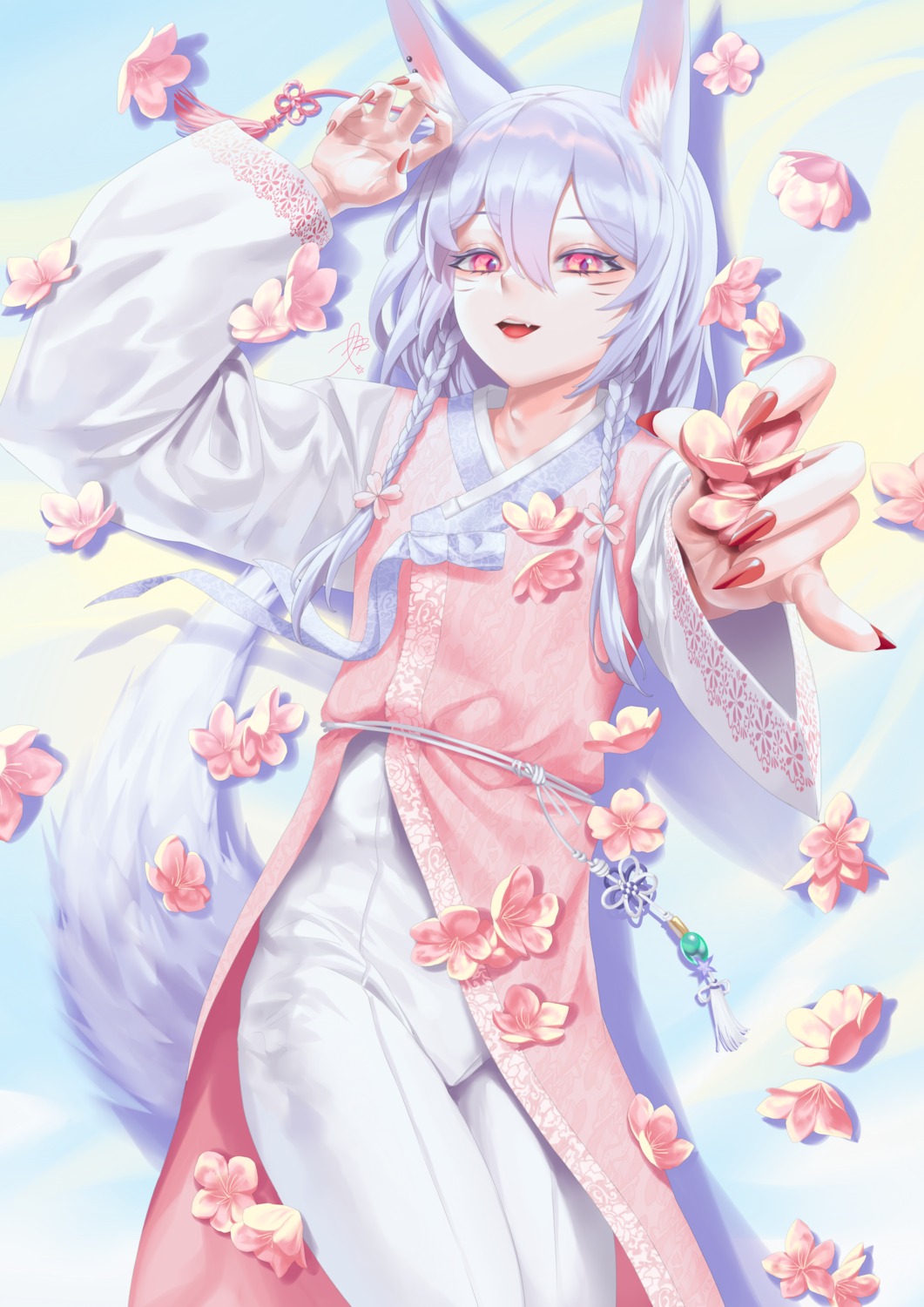 animal_ears, asian_clothes, tail, teddyellow