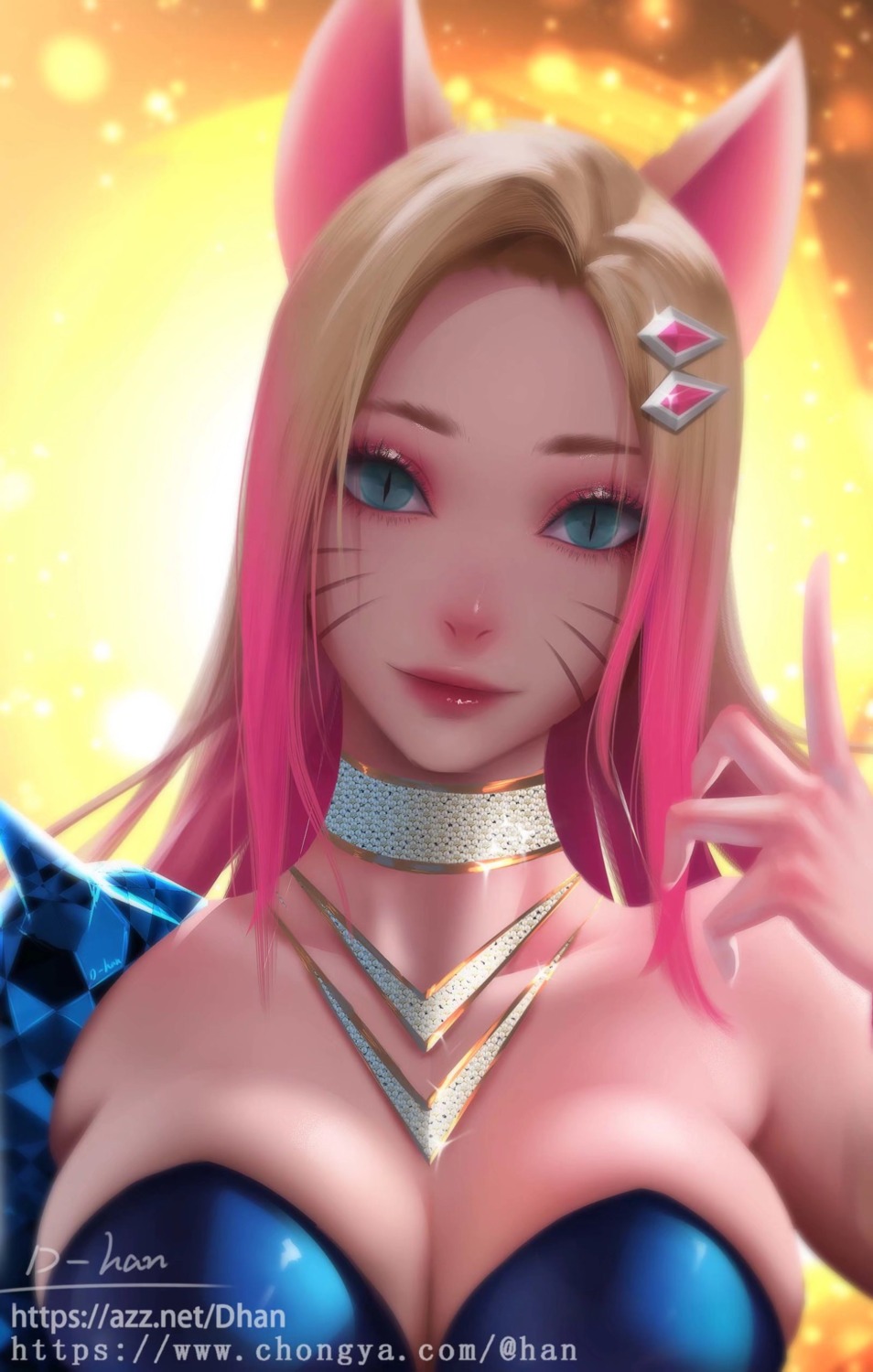 ahri, animal_ears, d-han, kitsune, league_of_legends, no_bra