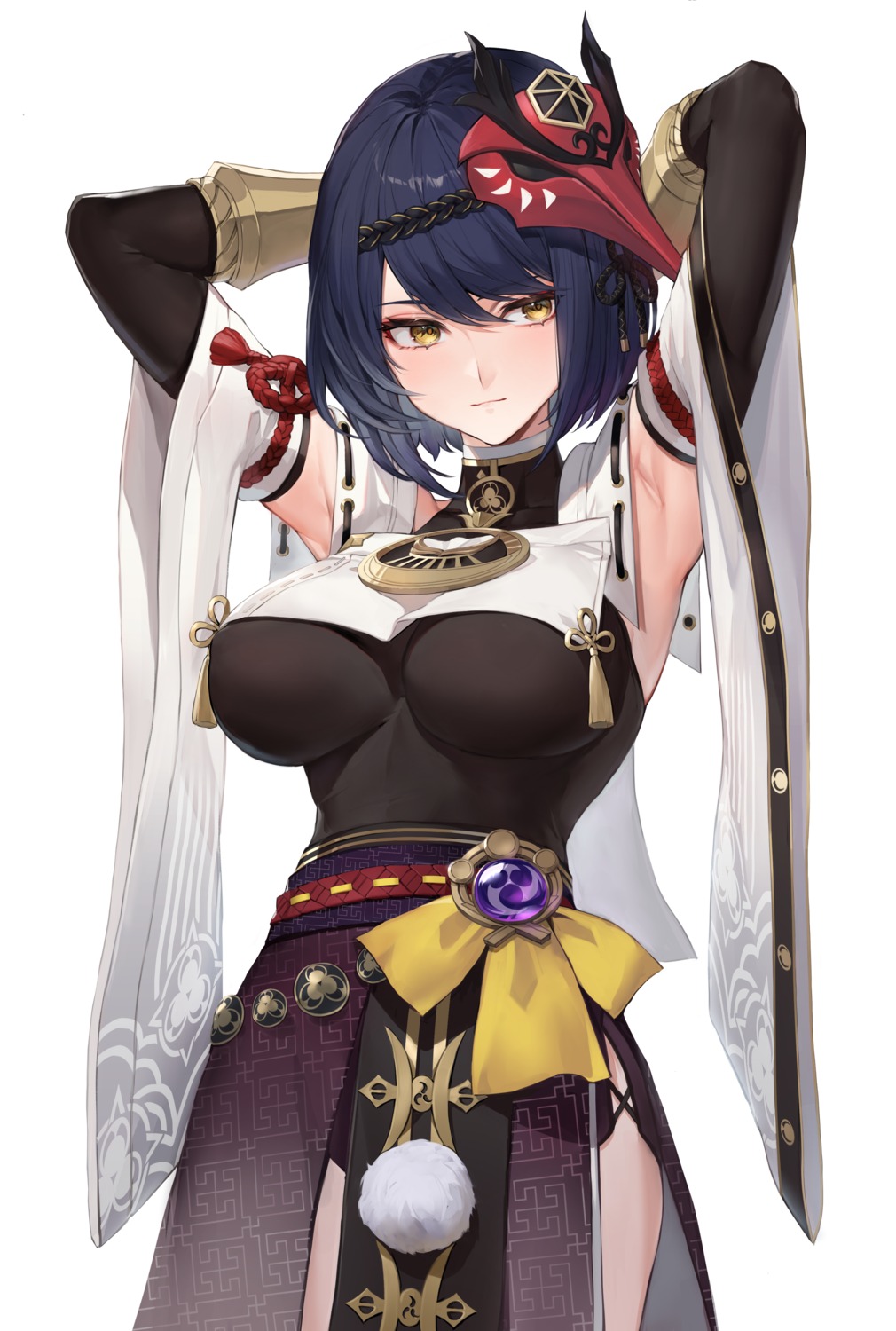 genshin_impact, japanese_clothes, kujou_sara, watao