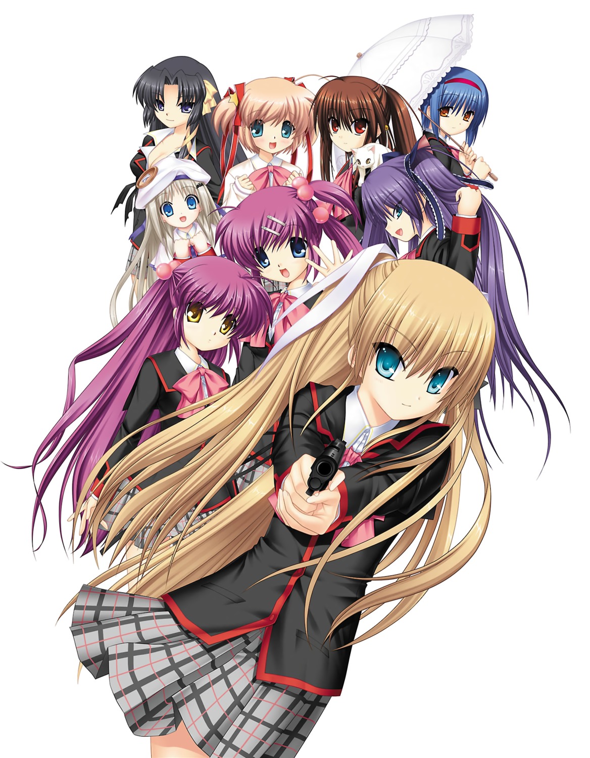 cleavage, futaki_kanata, gun, hinoue_itaru, kamikita_komari, key, kurugaya_yuiko, little_busters!
