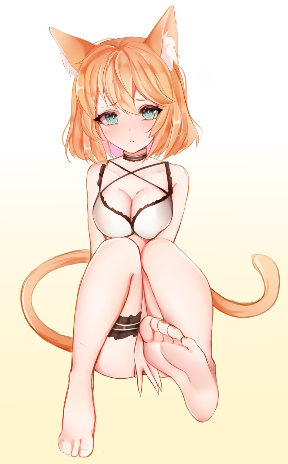 animal_ears, bikini, feet, garter, nekomimi, rinko, swimsuits, tail