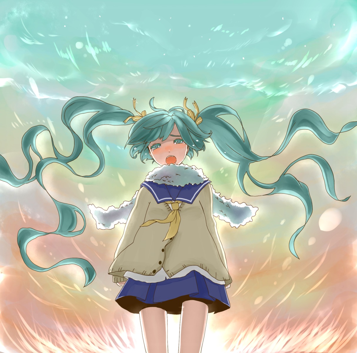 hatsune_miku, seifuku, vocaloid, wakuraba