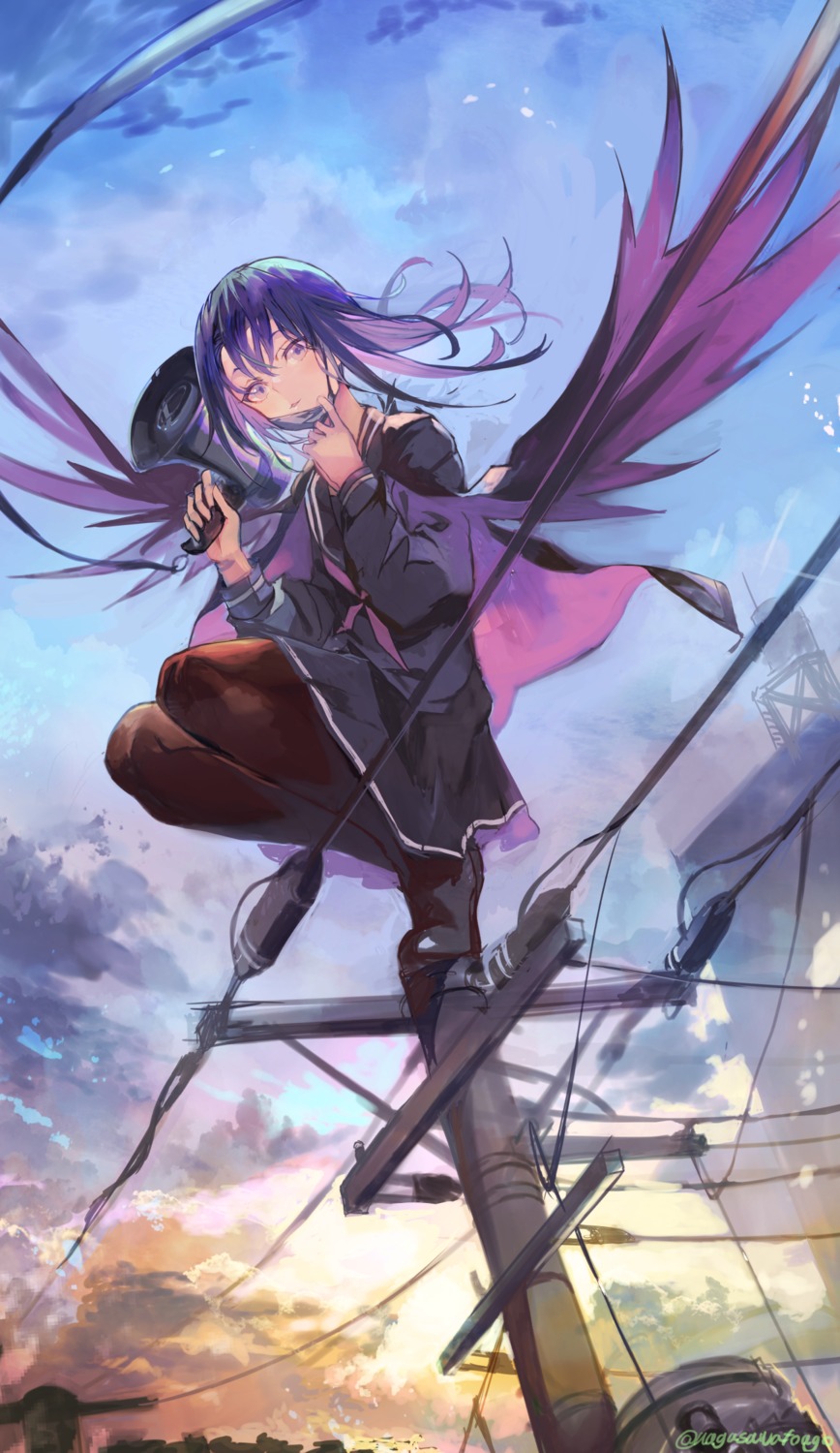 nagasawa_tougo, seifuku, skirt_lift, wings