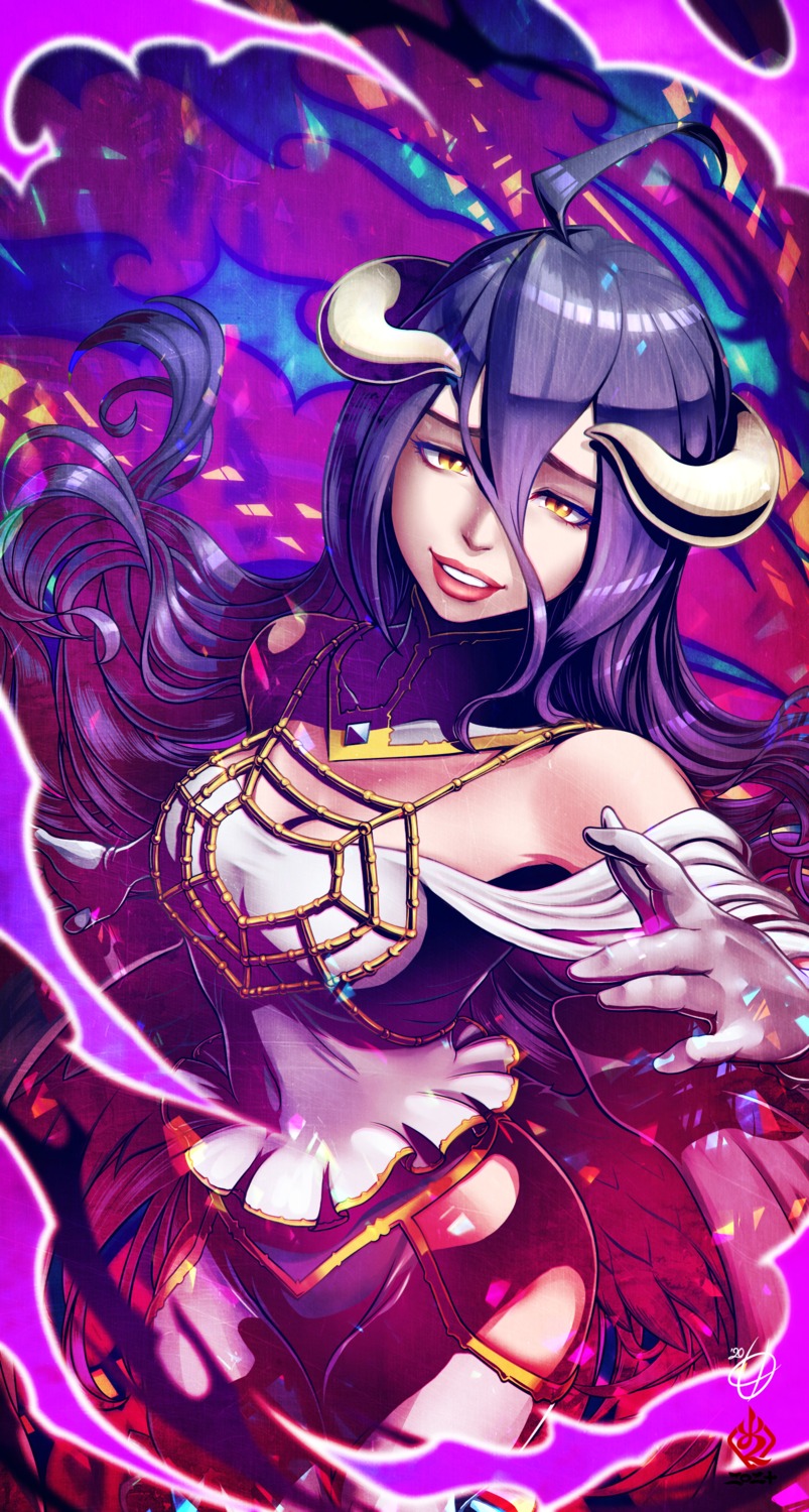 albedo_(overlord), amaguchi_chiyoko, devil, dress, horns, nopan, overlord, wings