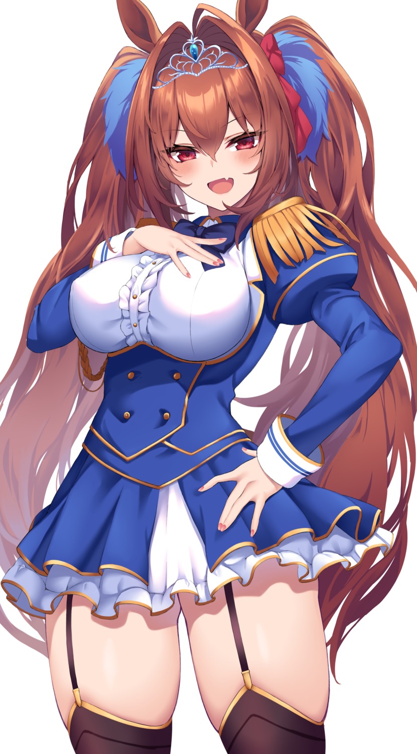 animal_ears, daiwa_scarlet_(umamusume), nakatama_kyou, stockings, thighhighs, uma_musume_pretty_derby, uniform