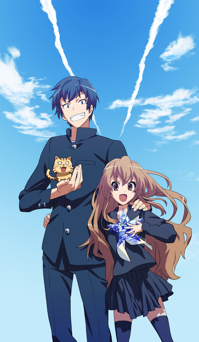aisaka_taiga, b255, seifuku, takasu_ryuuji, toradora!