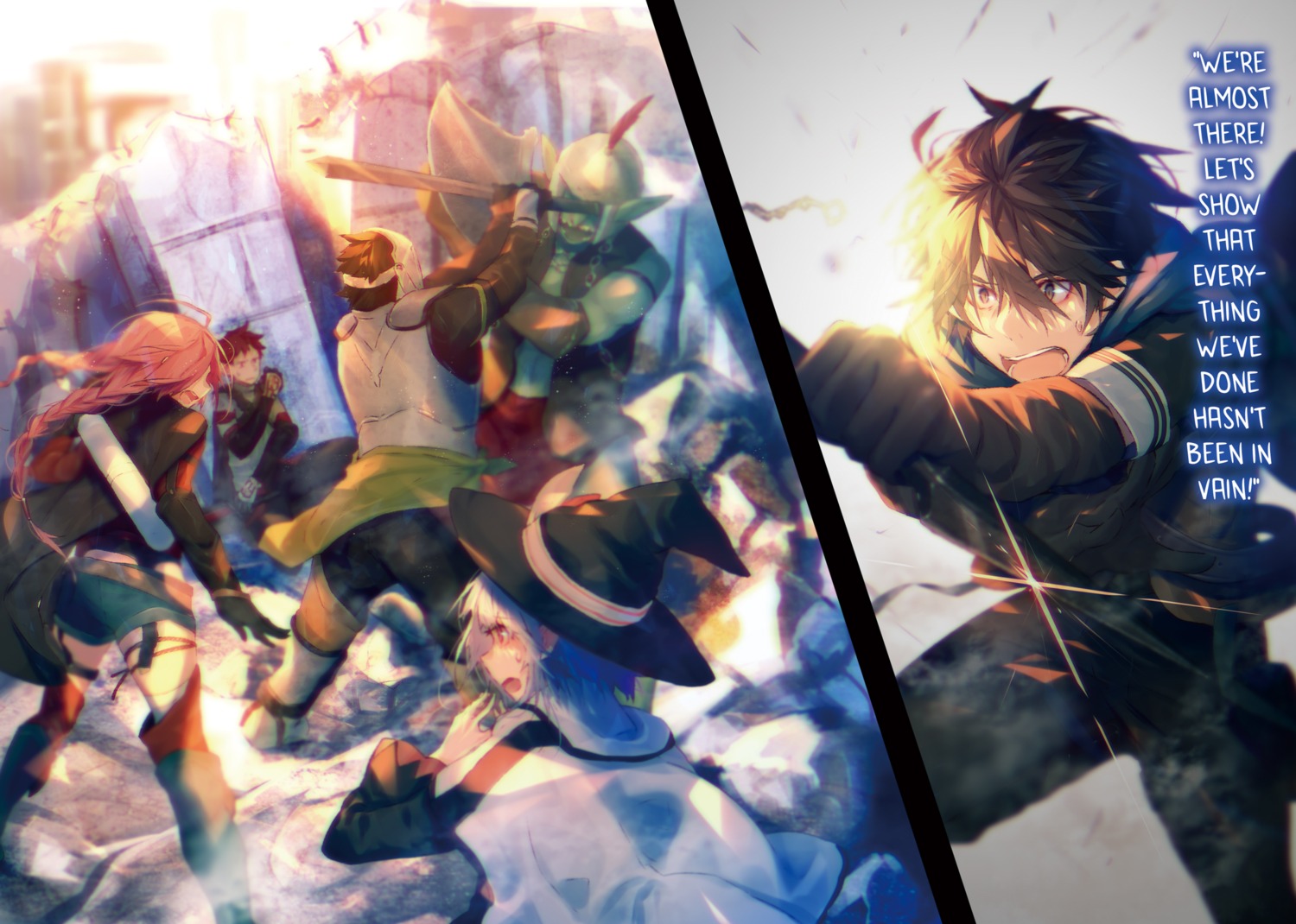hai_to_gensou_no_grimgar, haruhiro, moguzo, ranta, shihoru, shirai_eiri, yume_(grimgar)