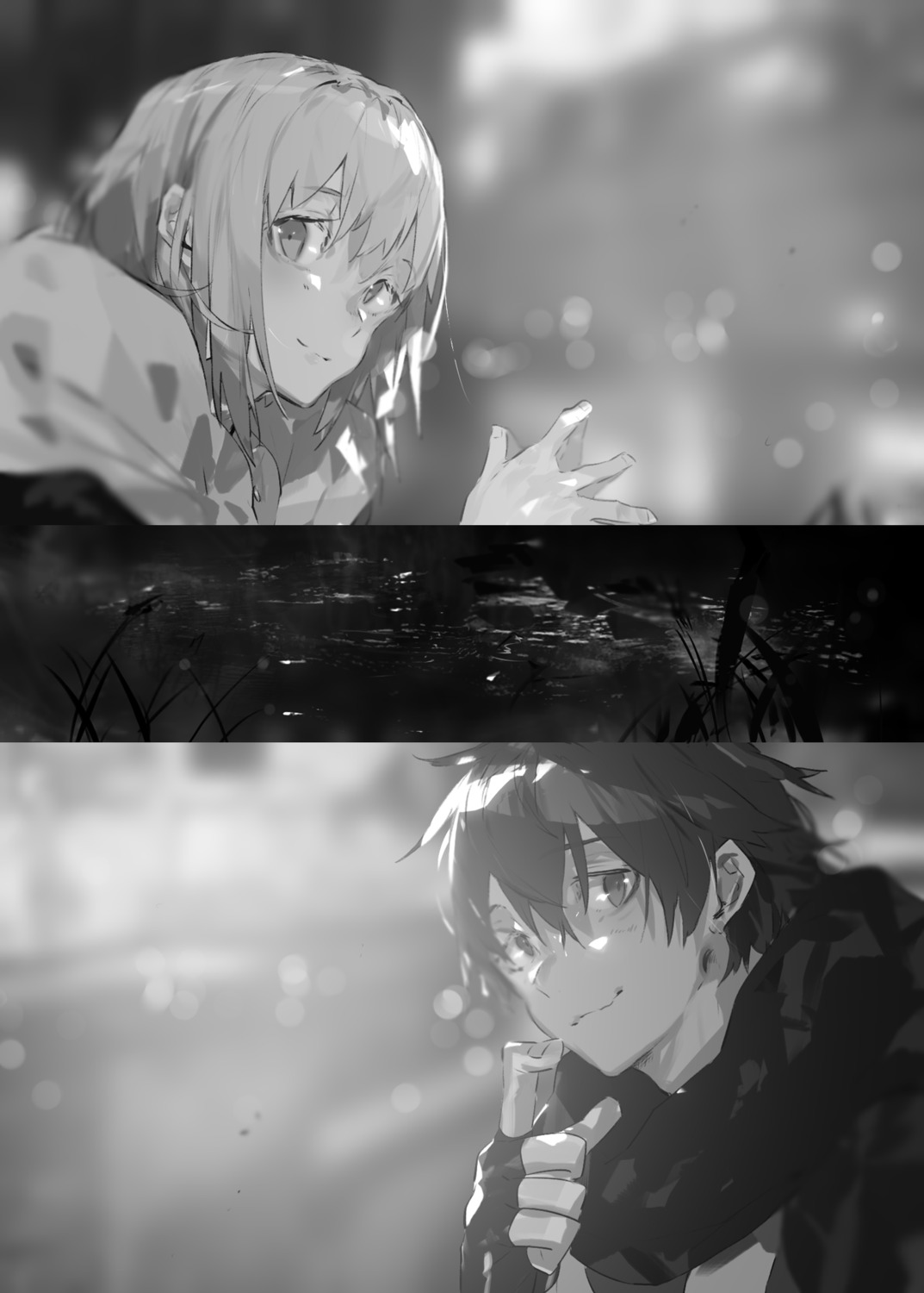 hai_to_gensou_no_grimgar, haruhiro, monochrome, shihoru, shirai_eiri
