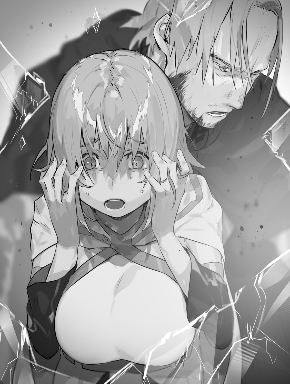 hai_to_gensou_no_grimgar, monochrome, shihoru, shirai_eiri