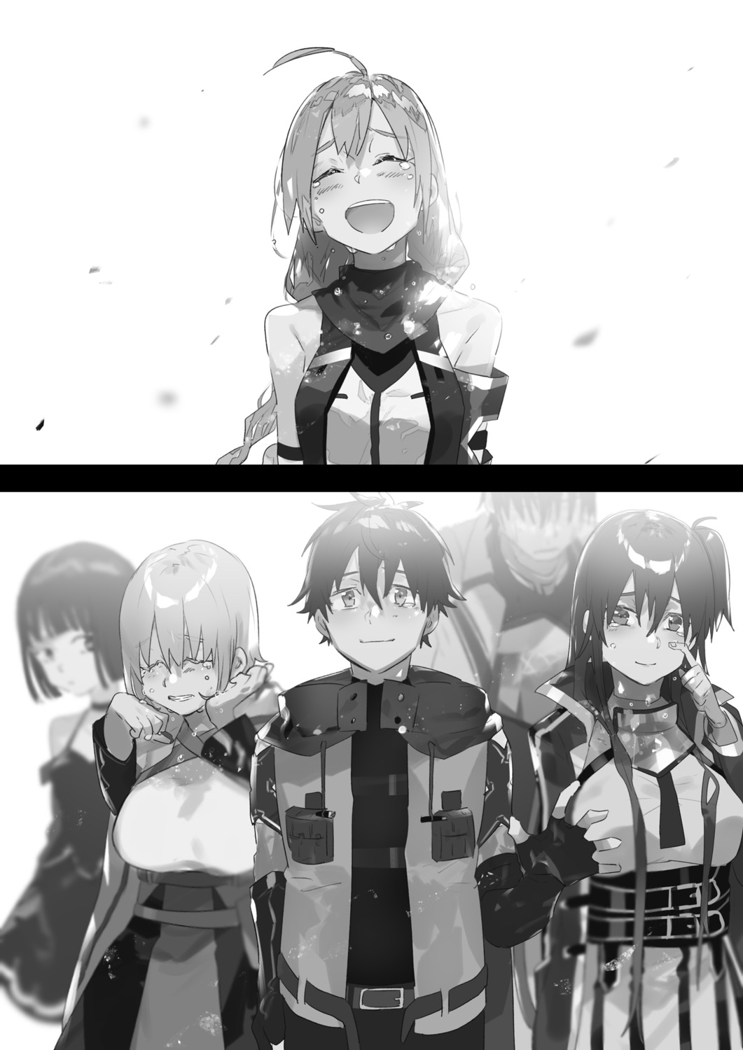 hai_to_gensou_no_grimgar, haruhiro, kuzaku, merry, monochrome, setora, shihoru, shirai_eiri