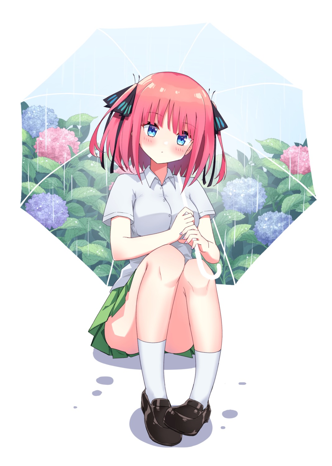 5-toubun_no_hanayome, nakano_nino, profnote, seifuku, skirt_lift, umbrella