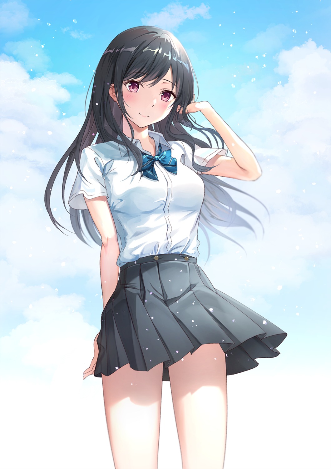 mr.egg, seifuku, skirt_lift