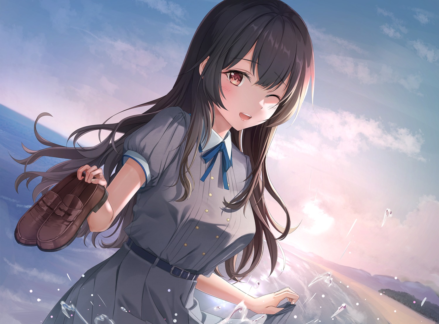 mr.egg, seifuku, skirt_lift