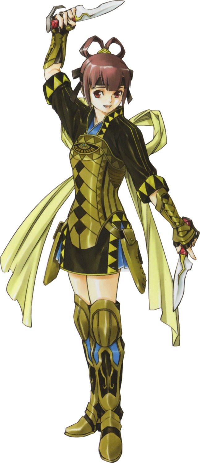 armor, fujita_kaori, japanese_clothes, miakis, suikoden, suikoden_v, sword, thighhighs